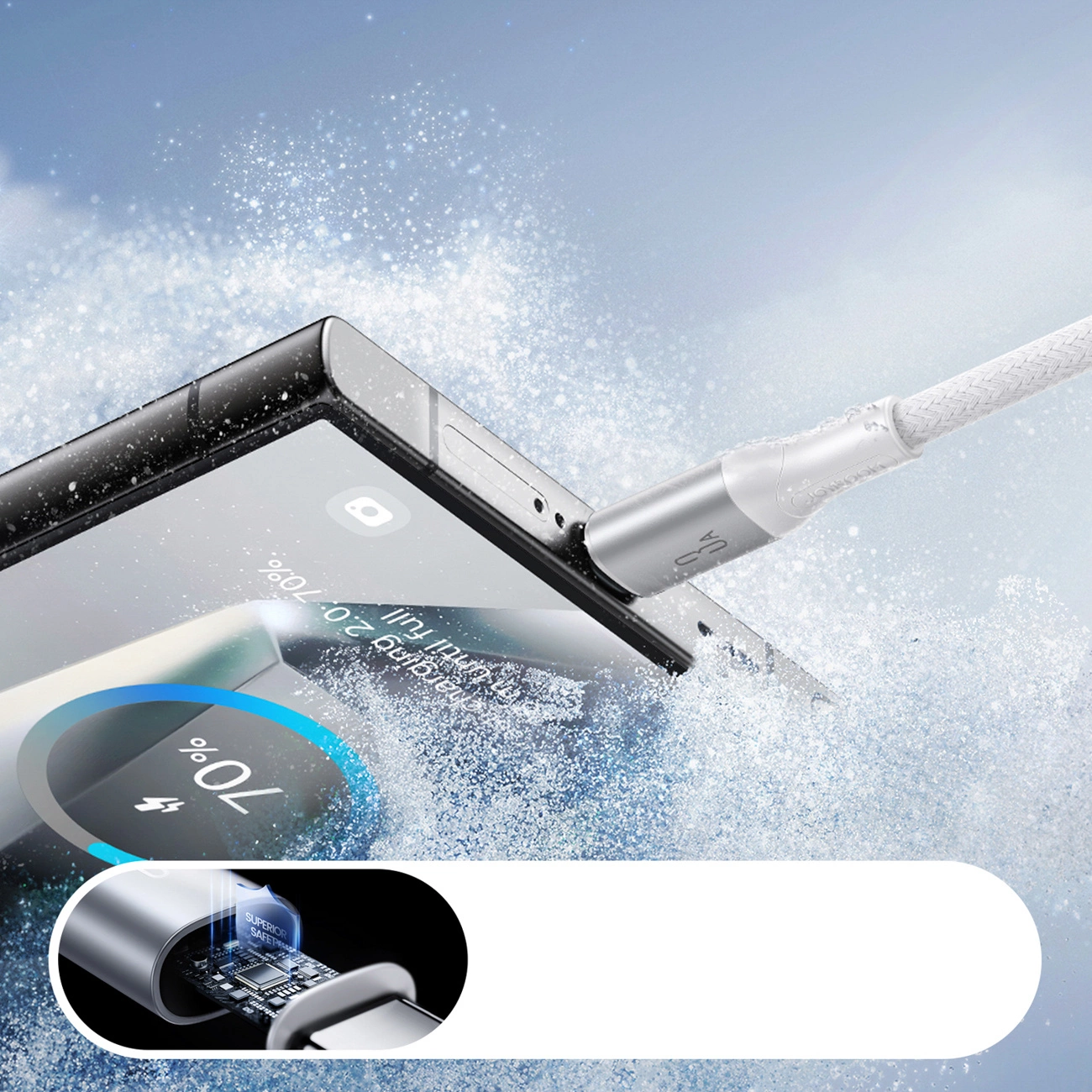 Cablu Date si Incarcare USB-A - USB-C Joyroom S-A28 Flash, 18W, 1m, Alb