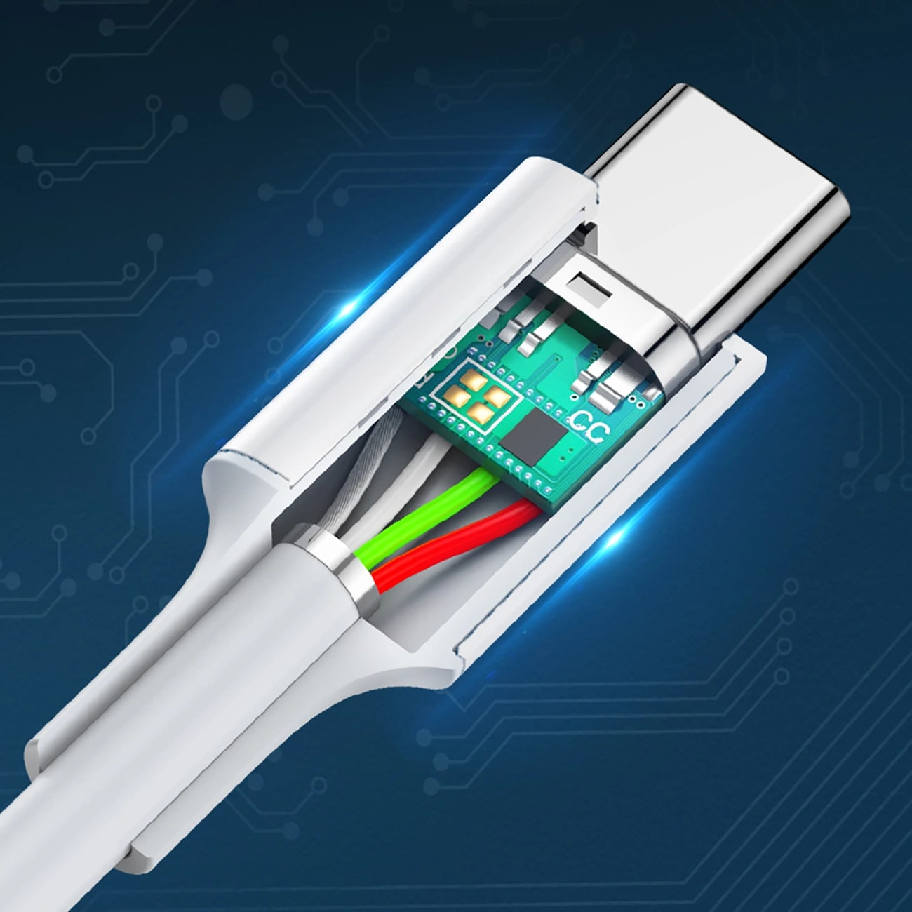 Cablu Date si Incarcare USB-C - USB-C UGREEN US264, 60W, 0.5m, Alb