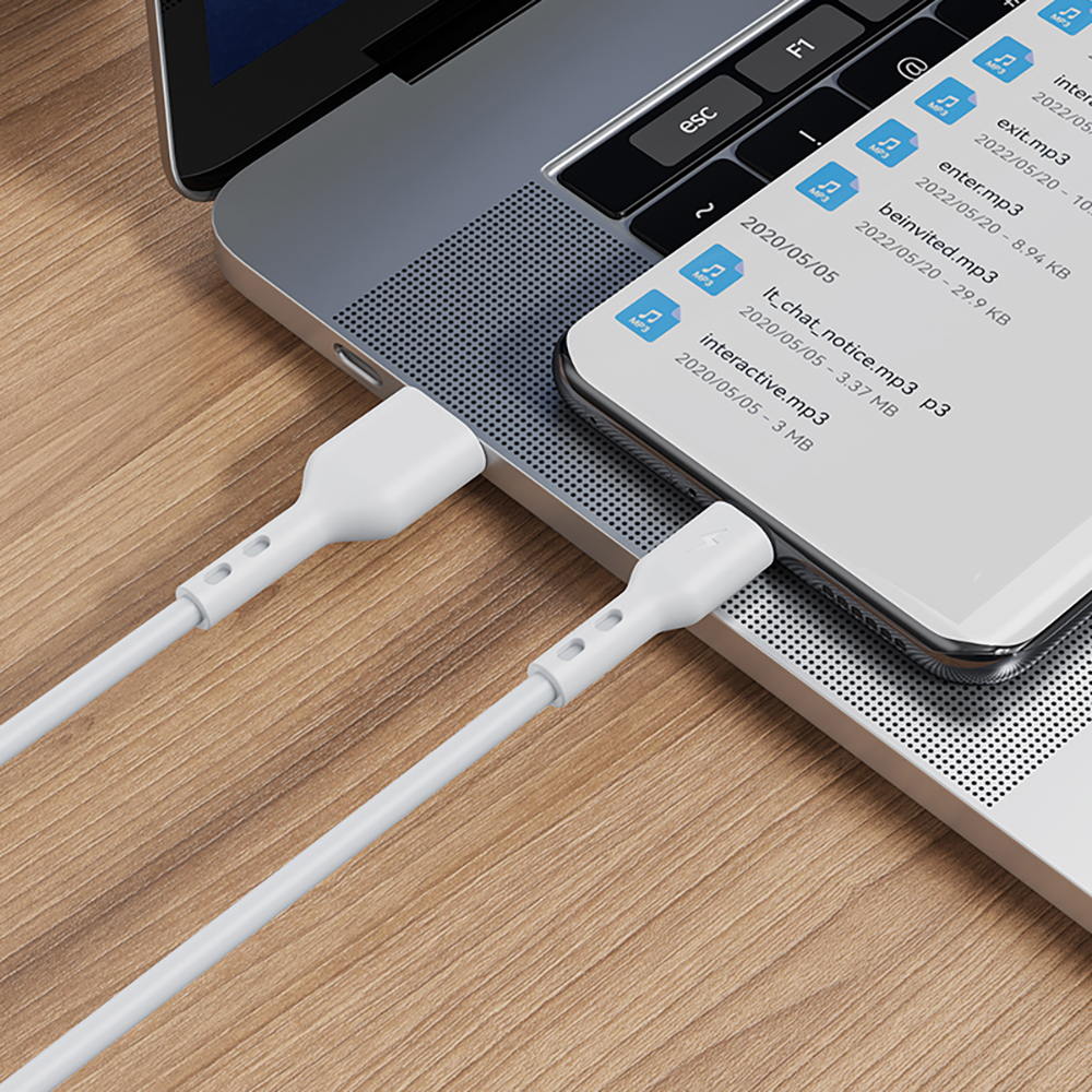 Cablu Date si Incarcare USB-A - USB-C BWOO X172C, 60W, 1m, Alb