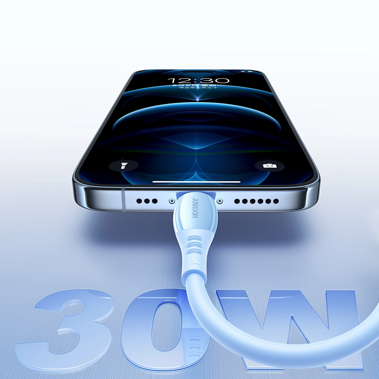 Cablu Date si Incarcare USB-C - Lightning Joyroom S-A59 Vibrant, 30W, 1.2m, Albastru