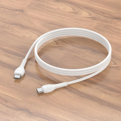 Cablu Date si Incarcare USB-C - USB-C HOCO X37, 60W, 1m, Alb