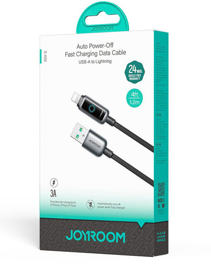 Cablu Date si Incarcare USB-A - Lightning Joyroom S-A55 StarFlight Display, 18W, 1.2m, Negru