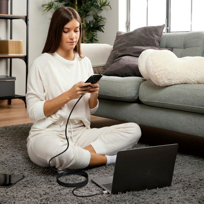 Cablu Date si Incarcare USB-C - USB-C Tech-Protect Ultraboost EVO, 100W, 1m, Argintiu
