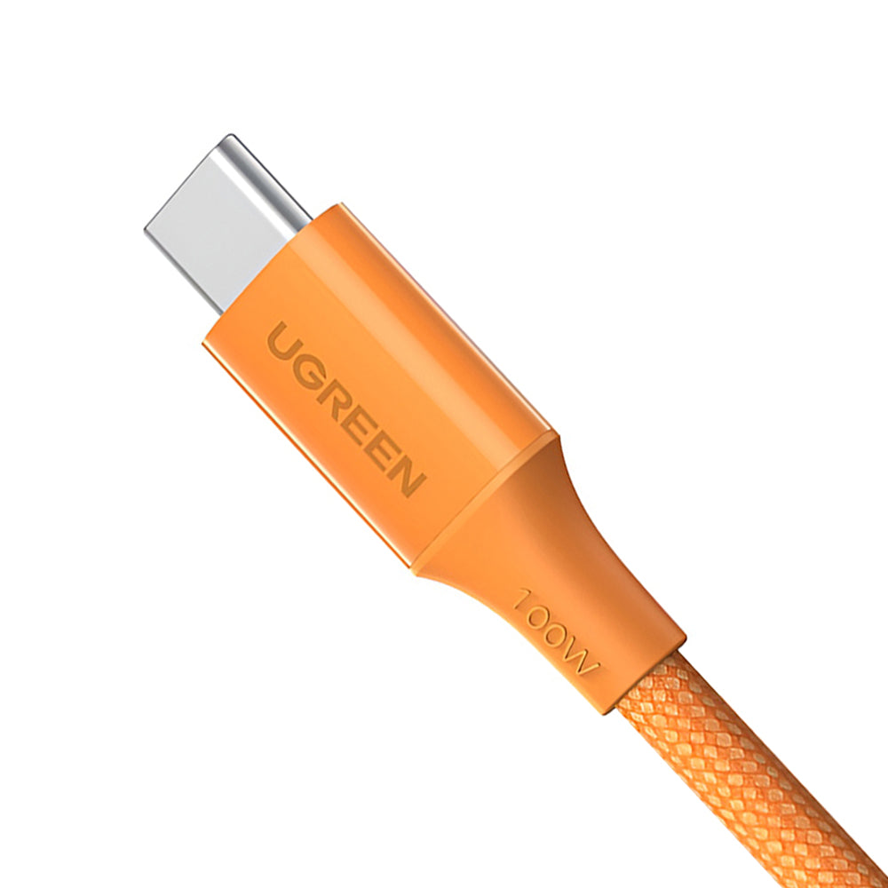 Cablu Date si Incarcare USB-C - USB-C UGREEN L502, 100W, 1m, Portocaliu