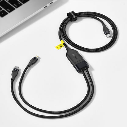 Cablu Date si Incarcare USB-C - Lightning / USB-C Baseus Flash Series 2in1, 100W, 1.2m, Negru CA1T2-F01