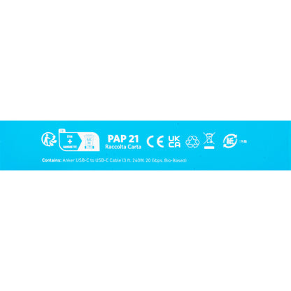 Cablu Date si Incarcare USB-C - USB-C Anker, 240W, 0.9m, Negru A80N1H11
