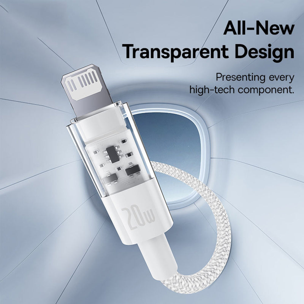 Cablu Date si Incarcare USB-C - Lightning Baseus Gem, 20W, 1m, Alb P10373001211-00
