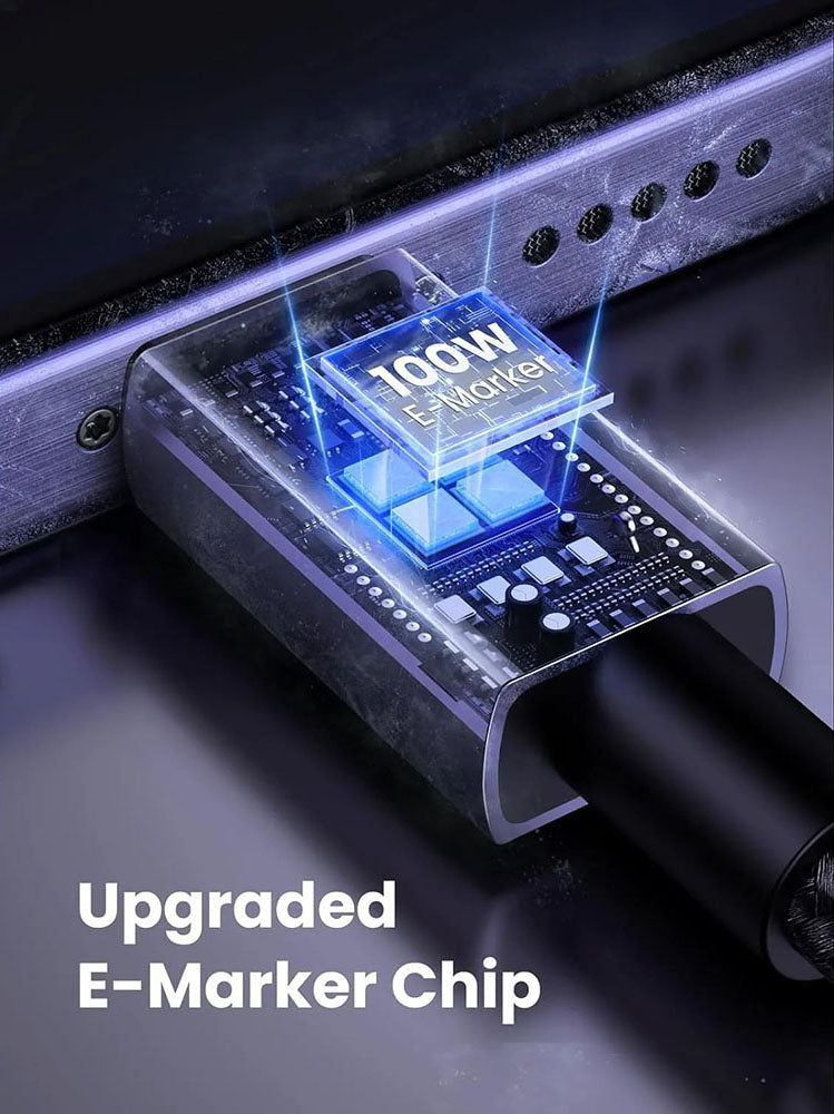 Cablu Date si Incarcare USB-C - USB-C UGREEN L512, 100W, 3m, Gri