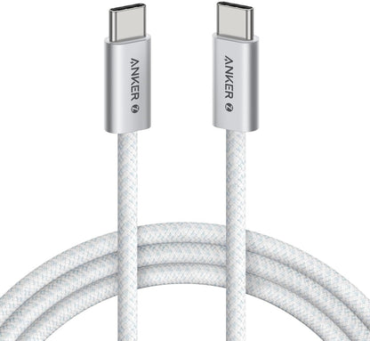 Cablu Date si Incarcare USB-C - USB-C Anker Zolo, 240W, 1m, Alb A8060H21