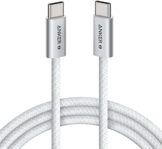Cablu Date si Incarcare USB-C - USB-C Anker Zolo, 240W, 1m, Alb A8060H21