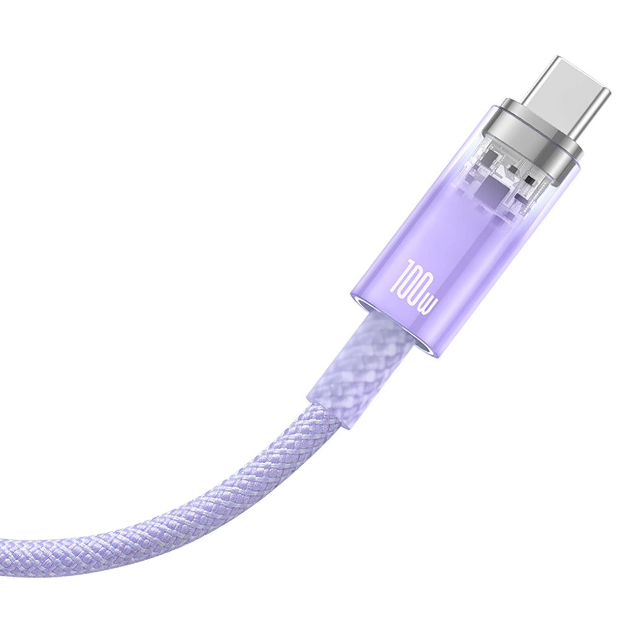 Cablu Date si Incarcare USB-A - USB-C Baseus Explorer, 100W, 1m, Mov CATS010405