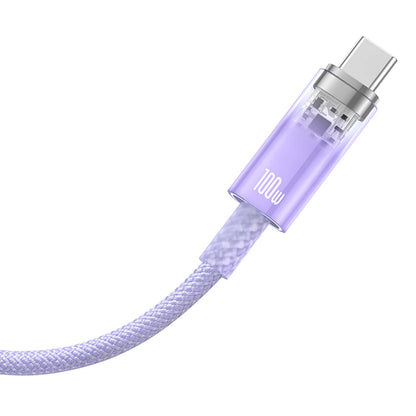 Cablu Date si Incarcare USB-A - USB-C Baseus Explorer, 100W, 1m, Mov CATS010405