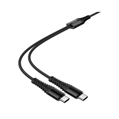 Cablu Incarcare USB-C - 2 x USB-C HOCO X123, 10W, 1m, Negru