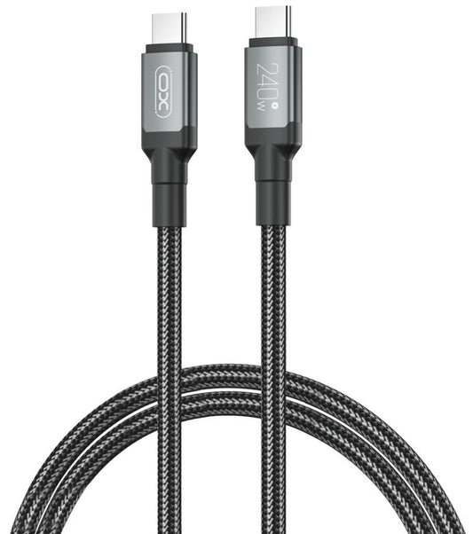 Cablu Date si Incarcare USB-C - USB-C XO Design NB-Q264A, 240W, 1m, Negru