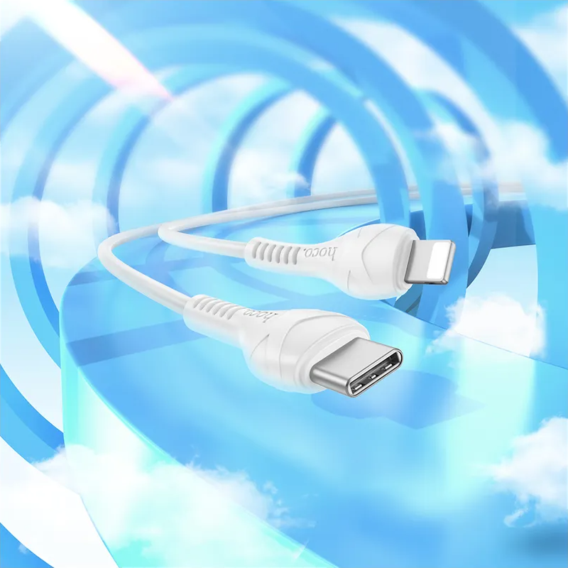 Cablu Date si Incarcare USB-C - Lightning HOCO X37, 27W, 1m, Alb