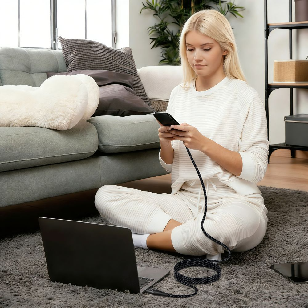 Cablu Date si Incarcare USB-C - USB-C Tech-Protect UB11T Ultraboost, 100W, 2m, Negru