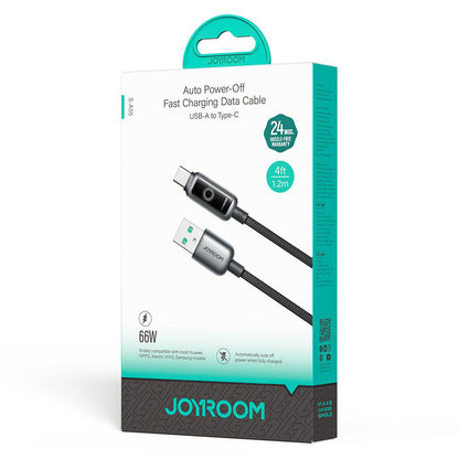 Cablu Date si Incarcare USB-A - USB-C Joyroom S-A55 StarFlight Display, 66W, 1.2m, Negru
