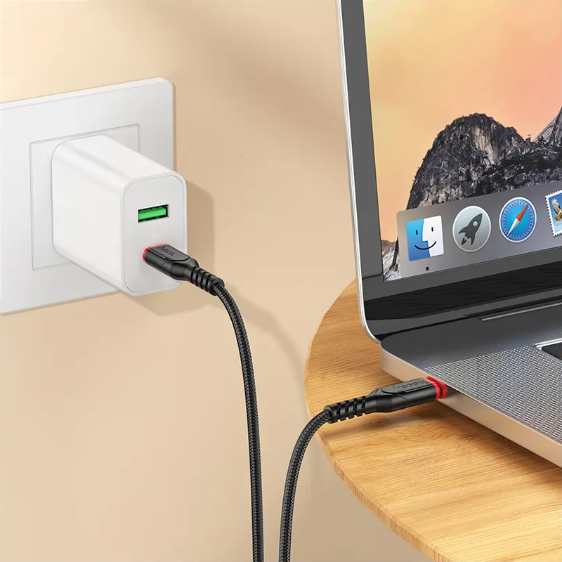 Cablu Date si Incarcare USB-C - USB-C HOCO X59 Victory, 60W, 3m, Negru