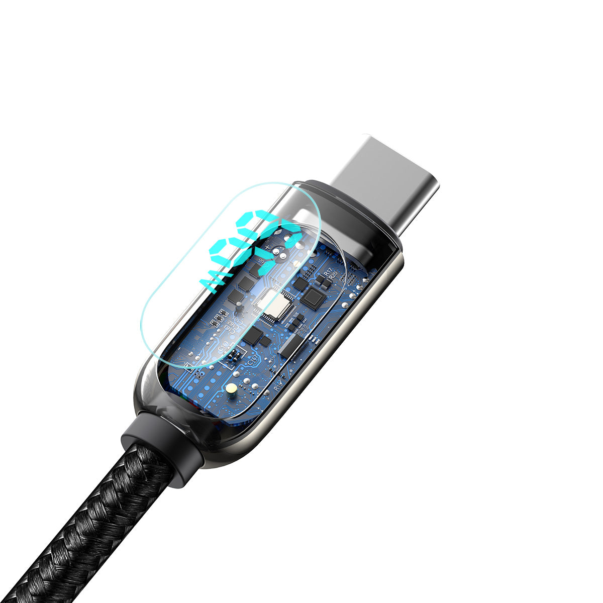 Cablu Date si Incarcare USB-A - USB-C Baseus Display, 66W, 2m, Negru CASX020101