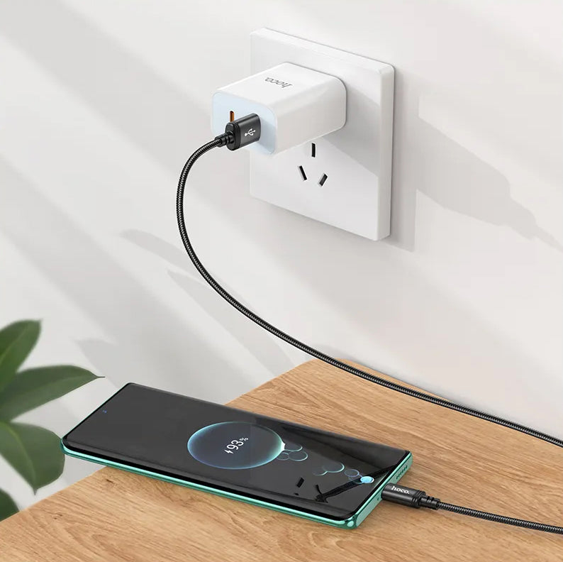Cablu Date si Incarcare USB-A - USB-C HOCO X89, 18W, 2m, Negru