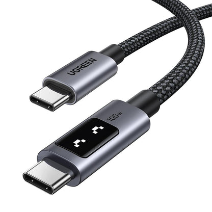 Cablu Date si Incarcare USB-C - USB-C UGREEN L509, 100W, 2m, Gri