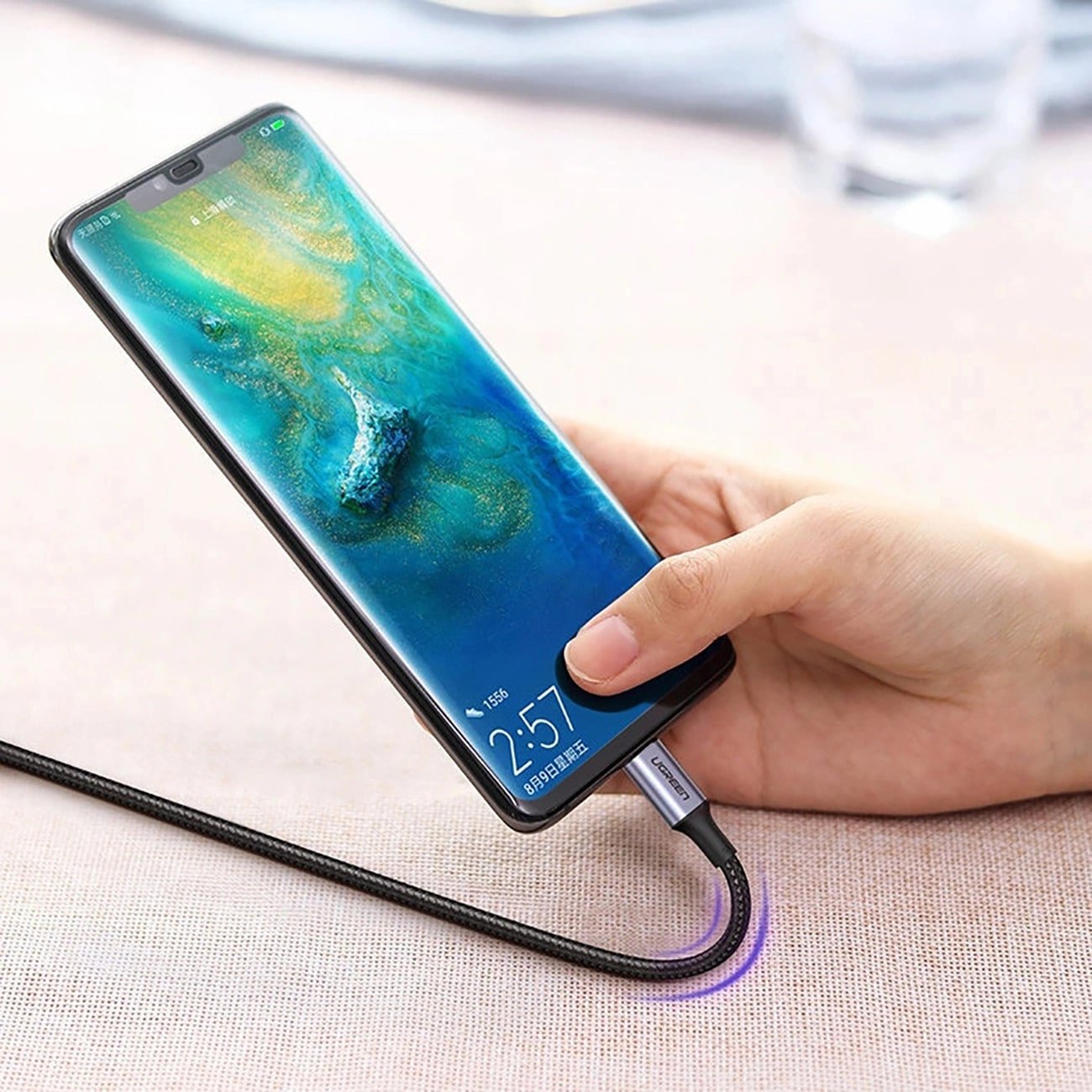 Cablu Date si Incarcare USB-C - USB-C UGREEN US316, 100W, 3m, Gri