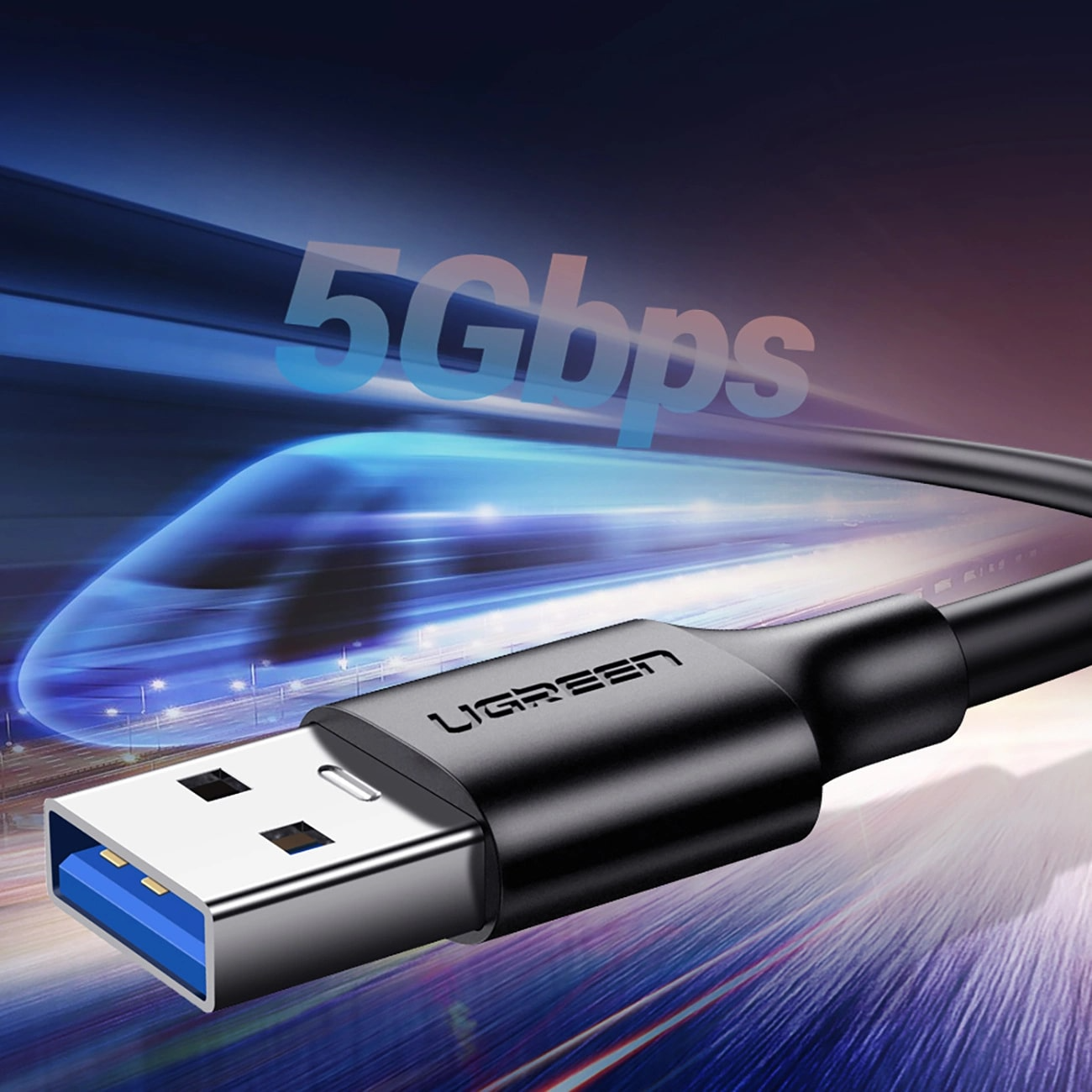 Cablu Date si Incarcare USB-A - USB-C UGREEN US184, 18W, 0.5m, Negru