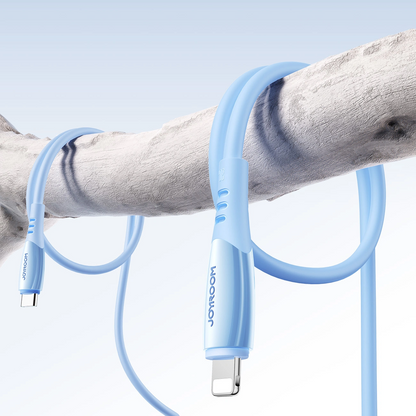 Cablu Date si Incarcare USB-C - Lightning Joyroom S-A59 Vibrant, 30W, 1.2m, Albastru