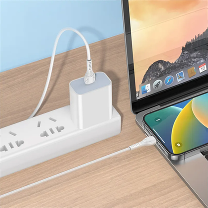 Cablu Date si Incarcare USB-C - Lightning HOCO X37, 27W, 1m, Alb