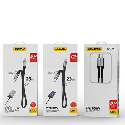 Cablu Date si Incarcare USB-C - USB-C Dudao L10C, 100W, 0.23m, Negru