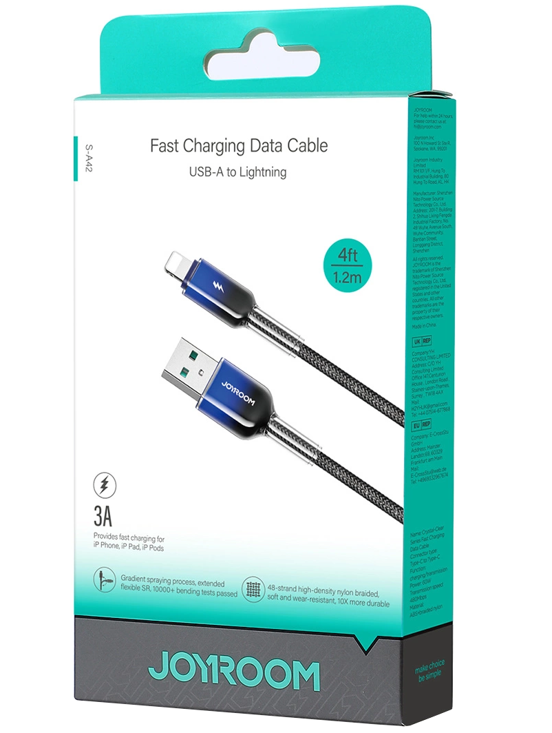 Cablu Date si Incarcare USB-A - Lightning Joyroom S-A42, 18W, 1.2m, Negru