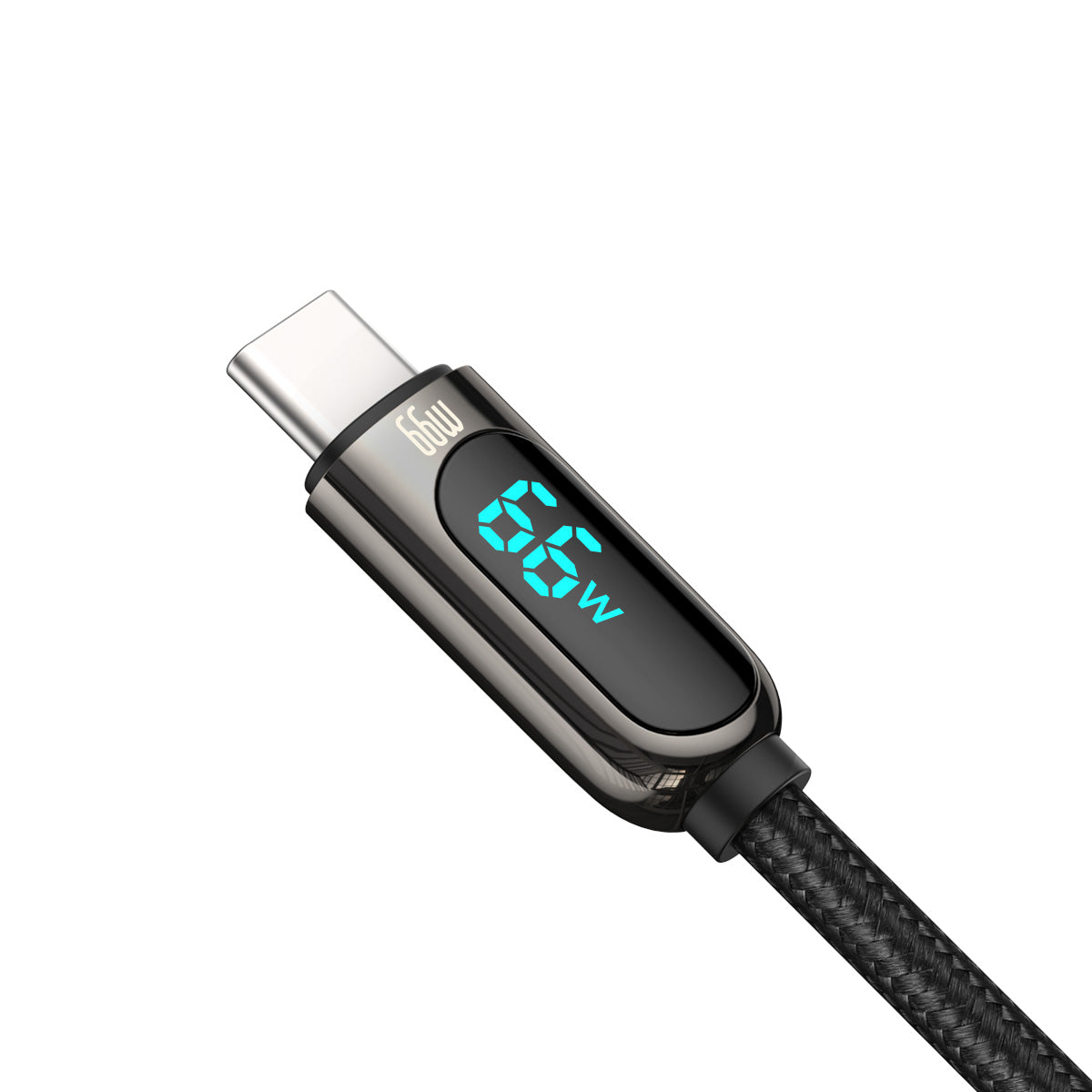 Cablu Date si Incarcare USB-A - USB-C Baseus Display, 66W, 2m, Negru CASX020101