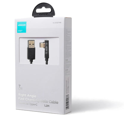 Cablu Date si Incarcare USB-A - USB-C Joyroom S-UC027A6 Angled, 60W, 1.2m, Negru