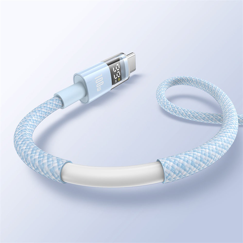 Cablu Date si Incarcare USB-A - USB-C Baseus Display 2, 100W, 1m, Albastru P10382701311-00