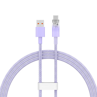 Cablu Date si Incarcare USB-A - USB-C Baseus Explorer, 100W, 1m, Mov CATS010405
