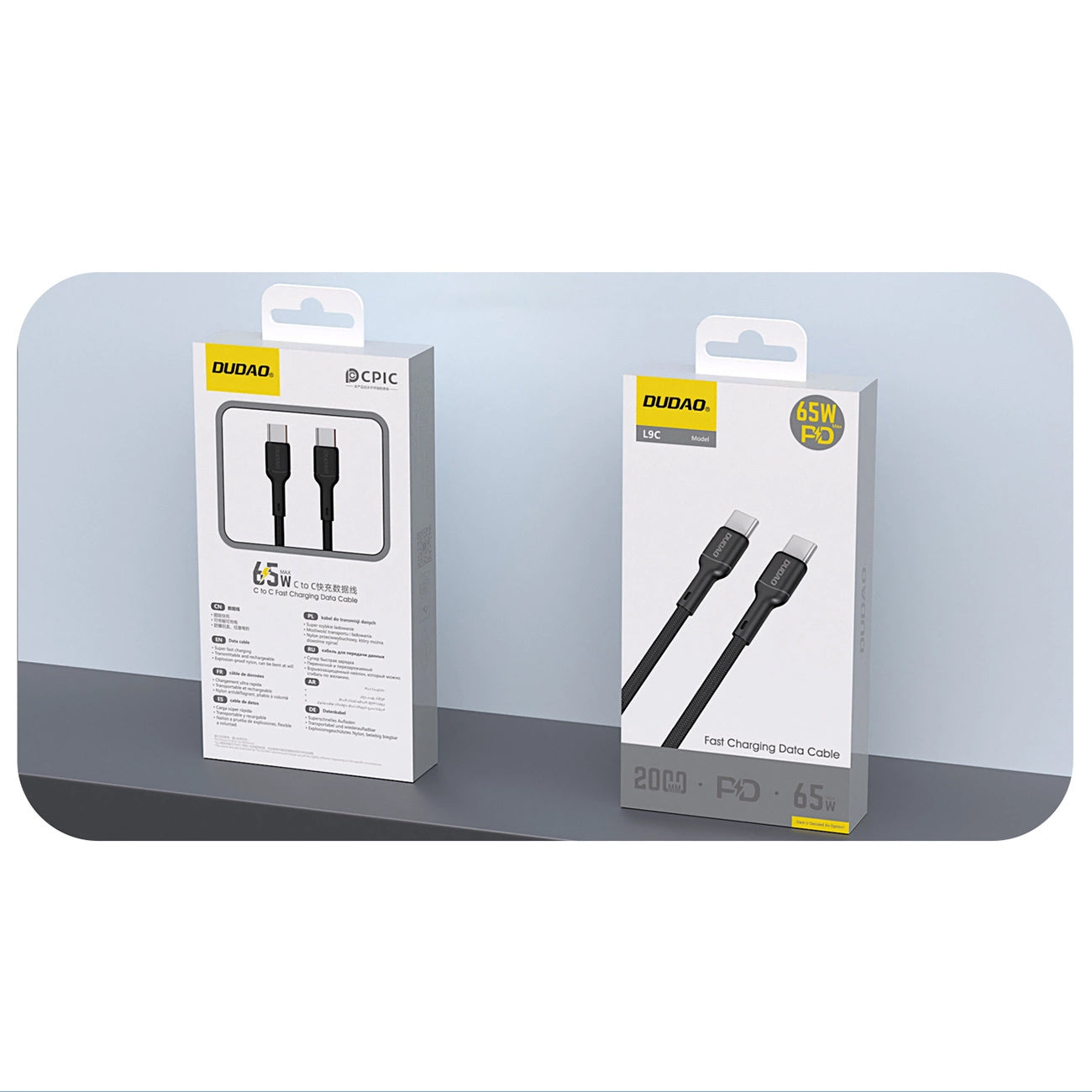 Cablu Date si Incarcare USB-C - USB-C Dudao L9C, 65W, 1m, Negru