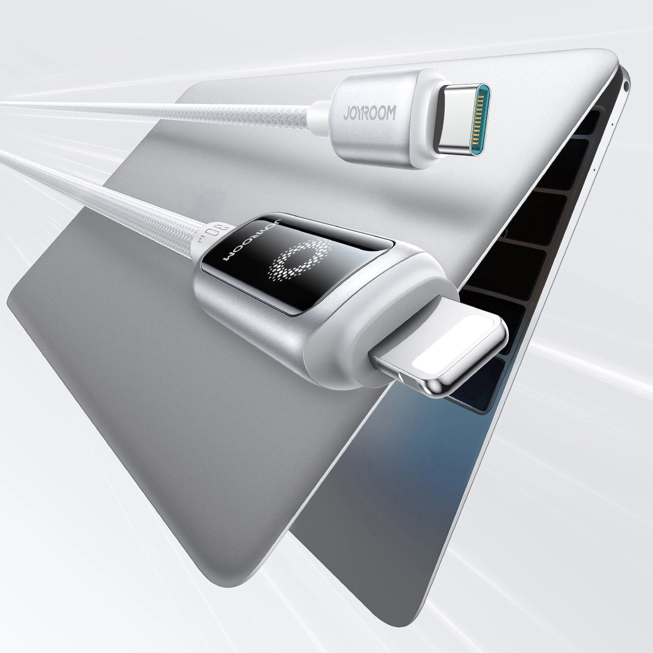 Cablu Date si Incarcare USB-C - Lightning Joyroom S-A55 StarFlight Display, 30W, 1.2m, Alb