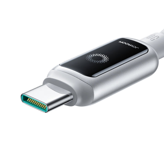 Cablu Date si Incarcare USB-C - USB-C Joyroom S-A55 StarFlight Display, 100W, 1.2m, Alb