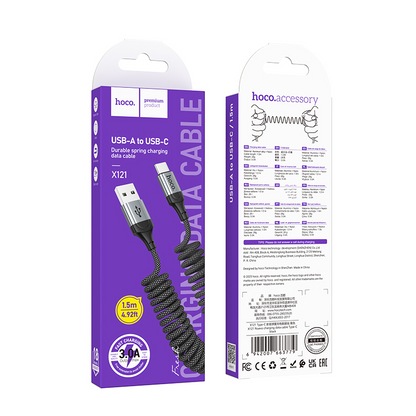 Cablu Date si Incarcare USB-A - USB-C HOCO X121, 18W, 1.5m, Negru