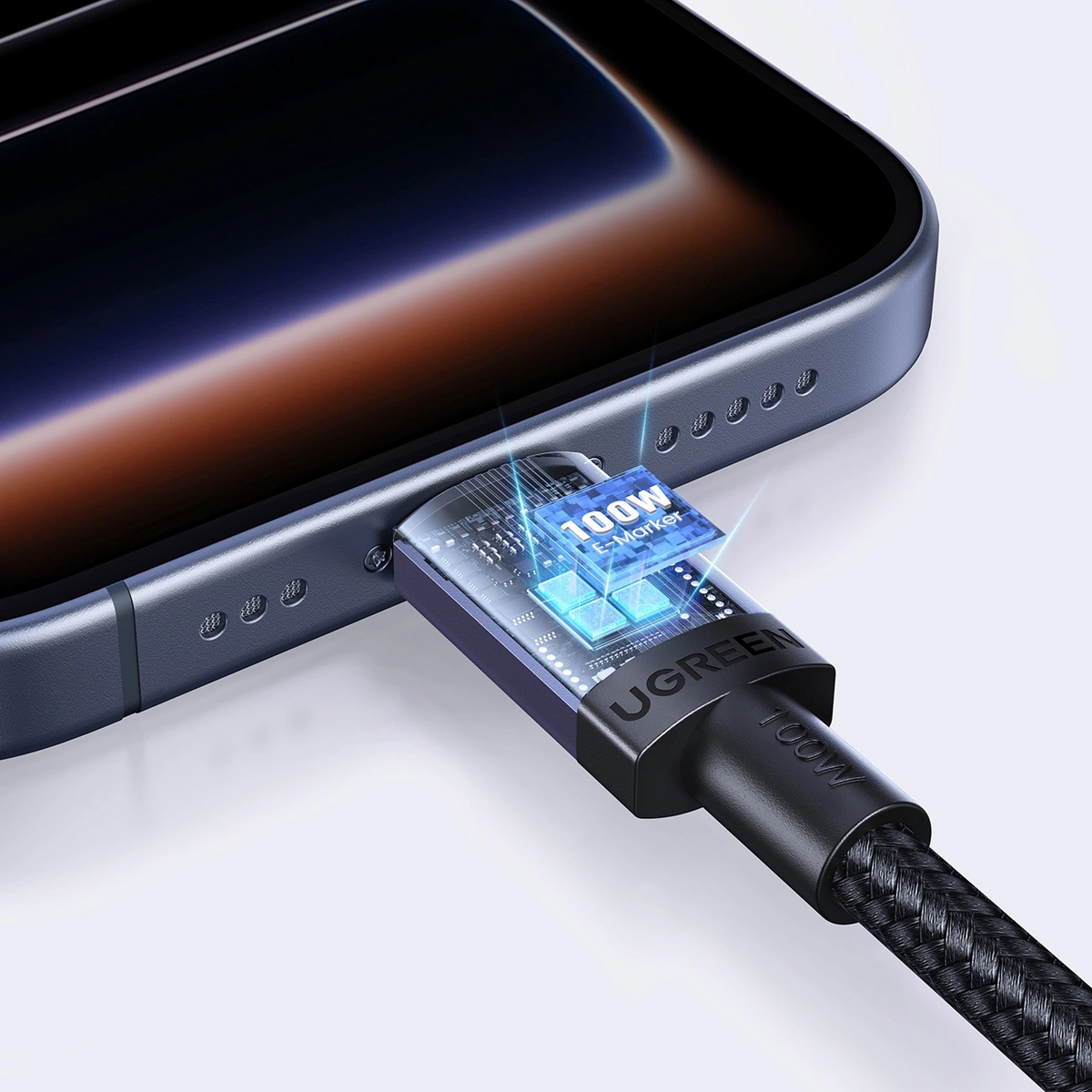 Cablu Date si Incarcare USB-C - USB-C UGREEN, 100W, 1m, Negru
