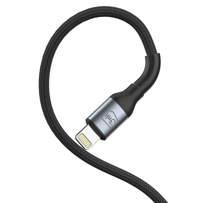 Cablu Date si Incarcare USB-A - Lightning 3MK Hyper N, 12W, 1m, Negru