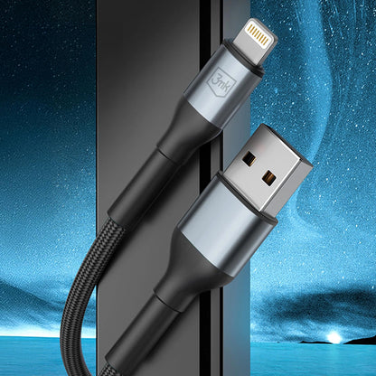 Cablu Date si Incarcare USB-A - Lightning 3MK Hyper N, 12W, 1m, Negru