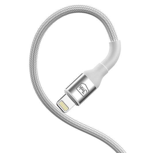 Cablu Date si Incarcare USB-A - Lightning 3MK Hyper N, 12W, 2m, Alb