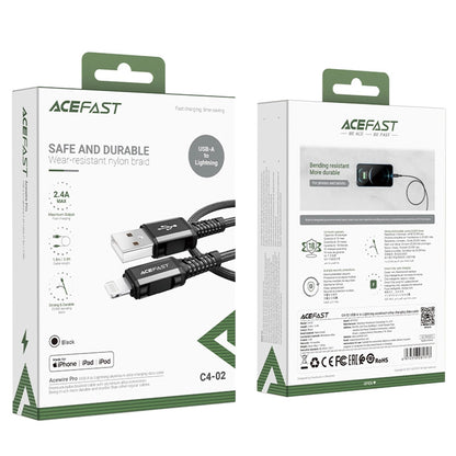 Cablu Date si Incarcare USB-A - Lightning Acefast C4-02, 18W, 1.8m, Negru