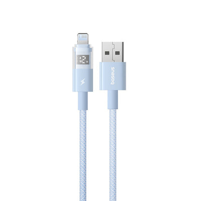 Cablu Date si Incarcare USB-A - Lightning Baseus Display 2, 12W, 1m, Albastru P10382700311-00