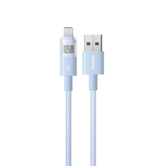 Cablu Date si Incarcare USB-A - Lightning Baseus Display 2, 12W, 2m, Albastru P10382700311-01