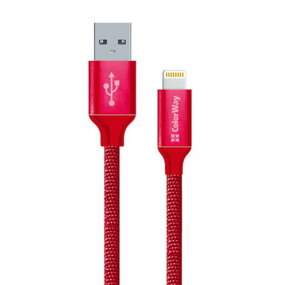 Cablu Date si Incarcare USB-A - Lightning ColorWay CW-CBUL004, 18W, 1m, Rosu