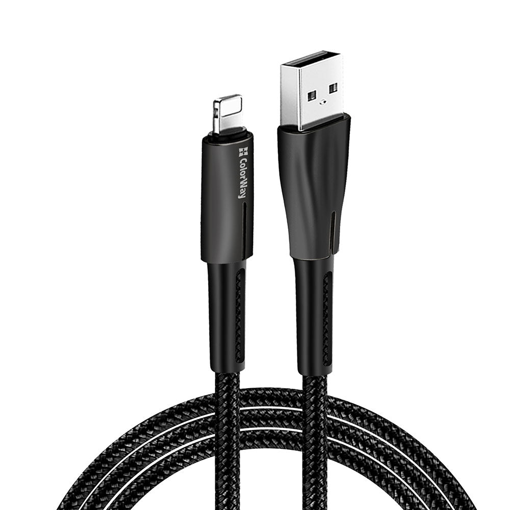 Cablu Date si Incarcare USB-A - Lightning ColorWay CW-CBUL035, 18W, 1m, Negru