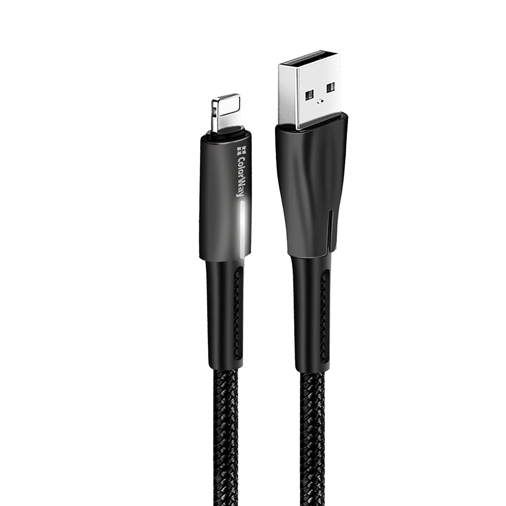 Cablu Date si Incarcare USB-A - Lightning ColorWay CW-CBUL035, 18W, 1m, Negru