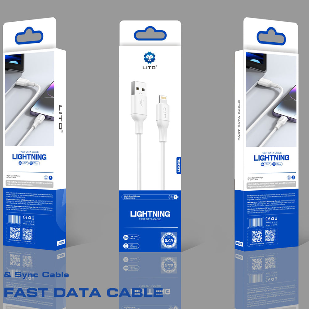 Cablu Date si Incarcare USB-A - Lightning Lito LD06L, 18W, 1m, Alb